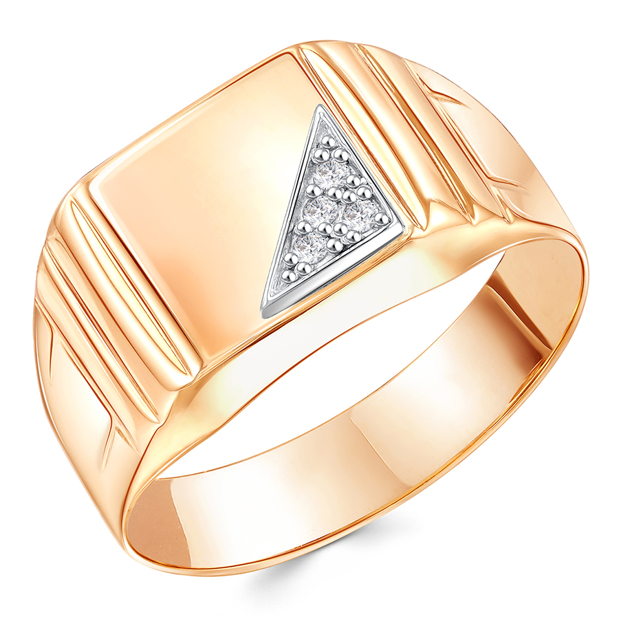 Кольцо, золото, фианит, 04-61-0219-00